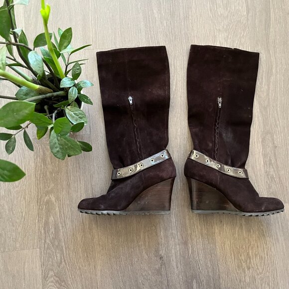 Michael Kors Brown Suede Slouchy Boots - Picture 6 of 10